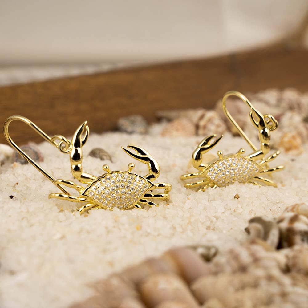 Pavé Blue Crab Earrings Earrings Island by Koa Nani 