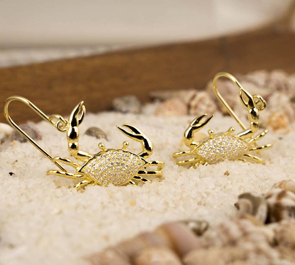 Pavé Blue Crab Earrings Earrings Island by Koa Nani 