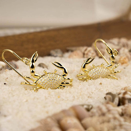 Pavé Blue Crab Earrings Earrings Island by Koa Nani 