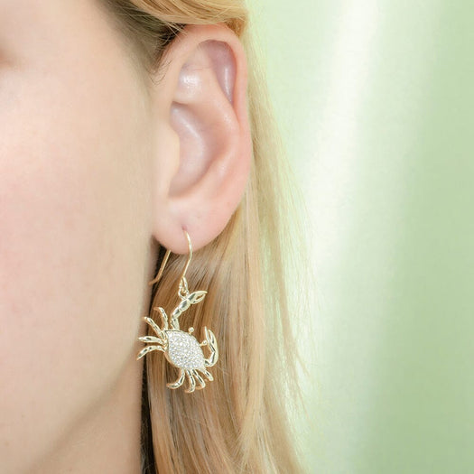 Pavé Blue Crab Earrings Earrings Island by Koa Nani 
