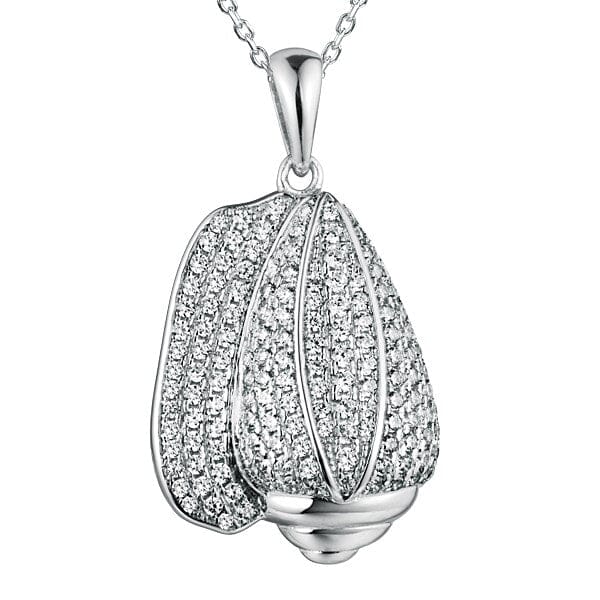 Pavé Conch Shell Pendant Pendant Island by Koa Nani White Gold 