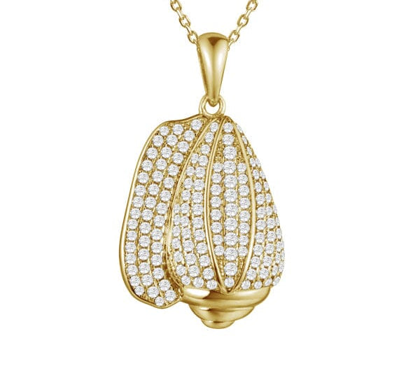 Pavé Conch Shell Pendant Pendant Island by Koa Nani Yellow Gold 