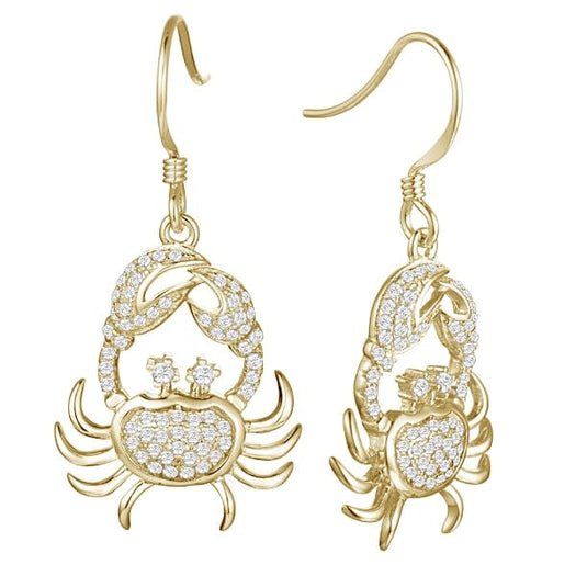 Pavé Crab Earrings Earrings Island by Koa Nani Yellow Gold 