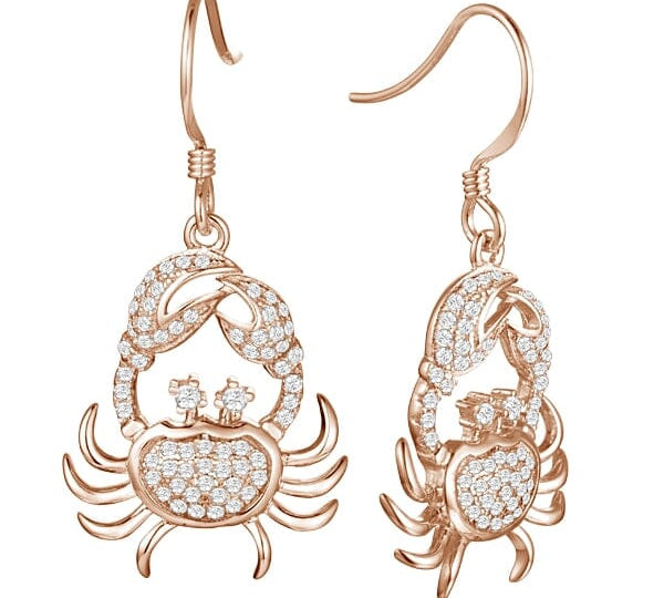 Pavé Crab Earrings Earrings Island by Koa Nani Rose Gold 