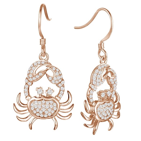 Pavé Crab Earrings Earrings Island by Koa Nani Rose Gold 