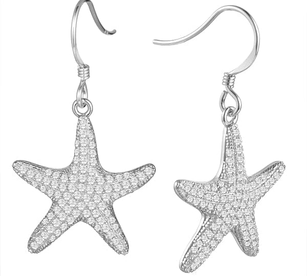 Pavé Cushion Sea Star Earrings Earrings Island by Koa Nani White Gold 