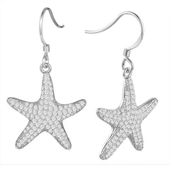 Pavé Cushion Sea Star Earrings Earrings Island by Koa Nani White Gold 