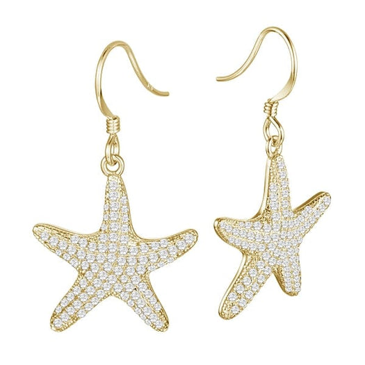 Pavé Cushion Sea Star Earrings Earrings Island by Koa Nani Yellow Gold 