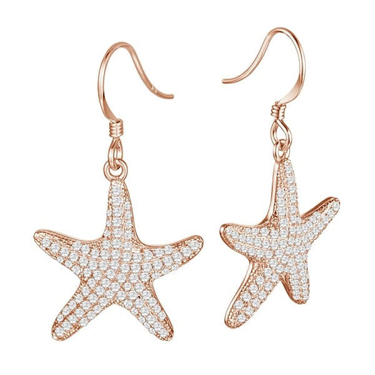 Pavé Cushion Sea Star Earrings Earrings Island by Koa Nani Rose Gold 