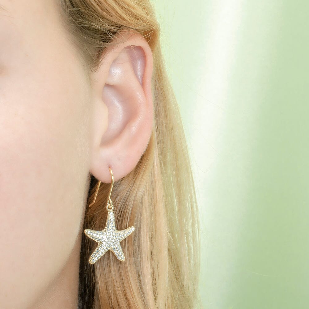 Pavé Cushion Sea Star Earrings Earrings Island by Koa Nani 