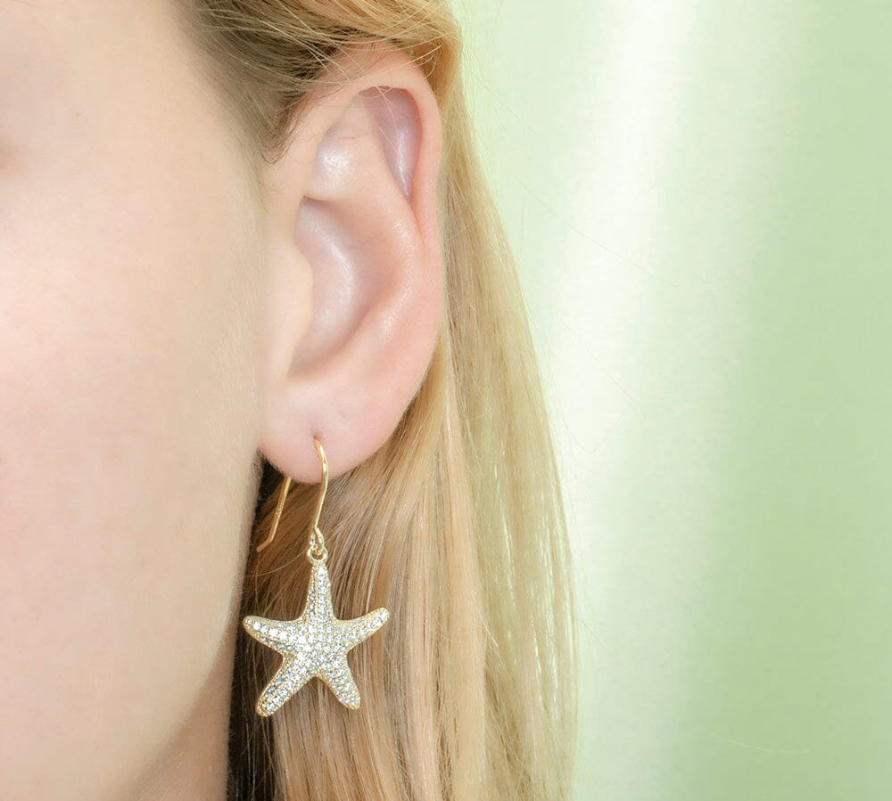 Pavé Cushion Sea Star Earrings Earrings Island by Koa Nani 