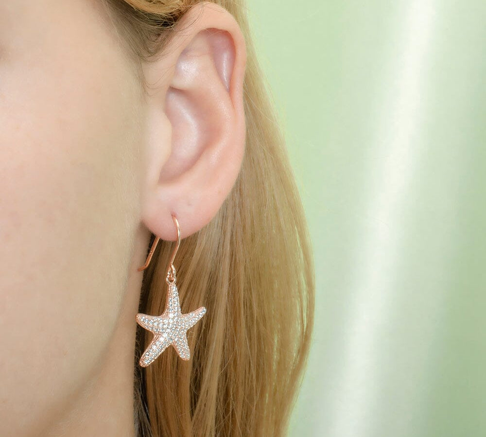 Pavé Cushion Sea Star Earrings Earrings Island by Koa Nani 