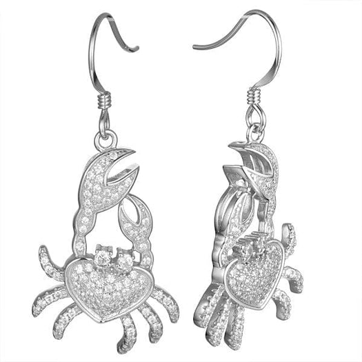 Pavé Dancing Crab Earrings Earrings Island by Koa Nani White Gold 