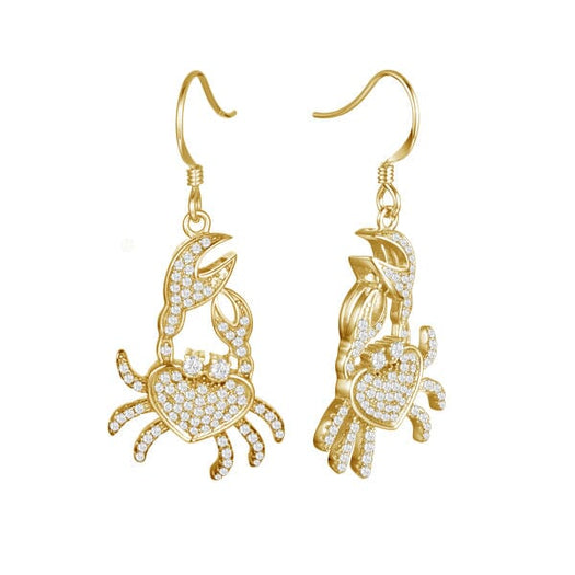 Pavé Dancing Crab Earrings Earrings Island by Koa Nani Yellow Gold 
