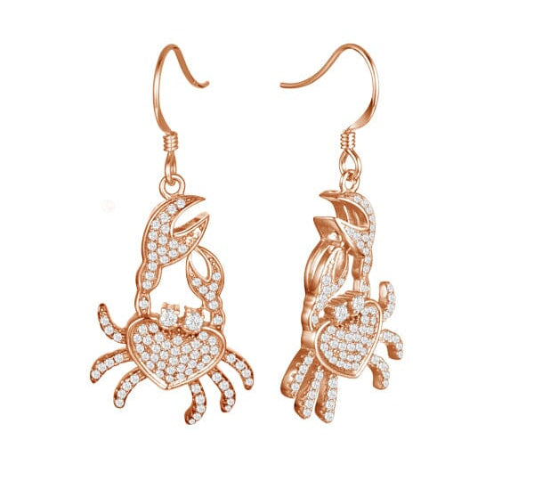 Pavé Dancing Crab Earrings Earrings Island by Koa Nani Rose Gold 