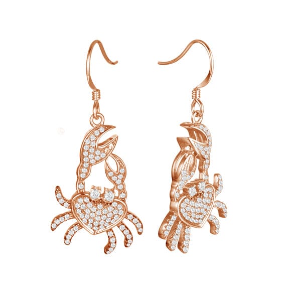 Pavé Dancing Crab Earrings Earrings Island by Koa Nani Rose Gold 