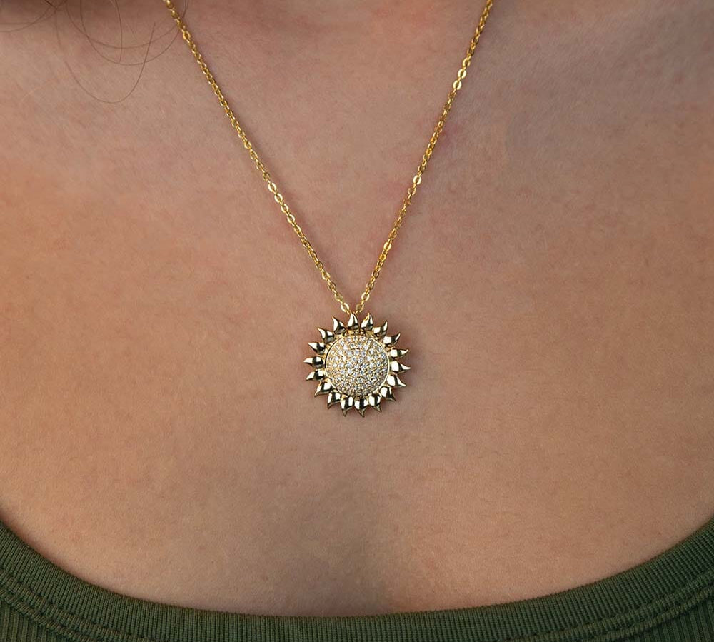 Pavé Diamond Sunflower Pendant Pendant Island by Koa Nani 