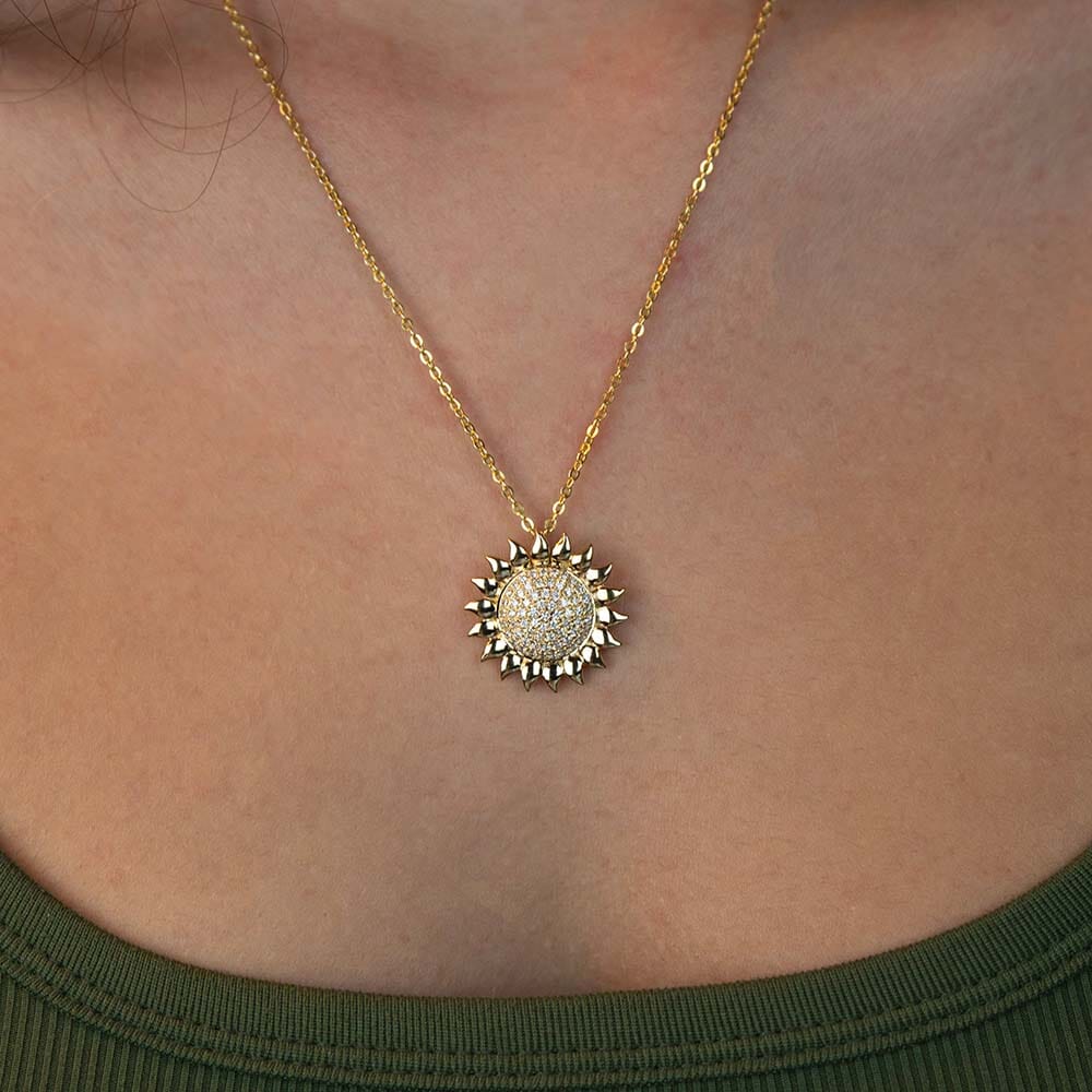Pavé Diamond Sunflower Pendant Pendant Island by Koa Nani 
