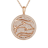 Pavé Dolphin Medallion Pendant Island by Koa Nani Rose Gold 