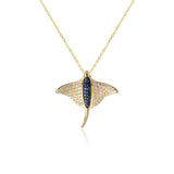 Pavé Eagle Ray Pendant with Sapphire Pendant Island by Koa Nani 