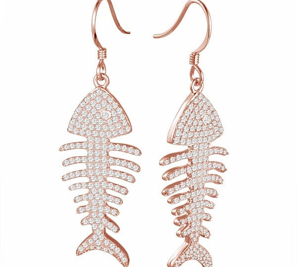 Pavé Fishbone Earrings Earrings Island by Koa Nani Large 