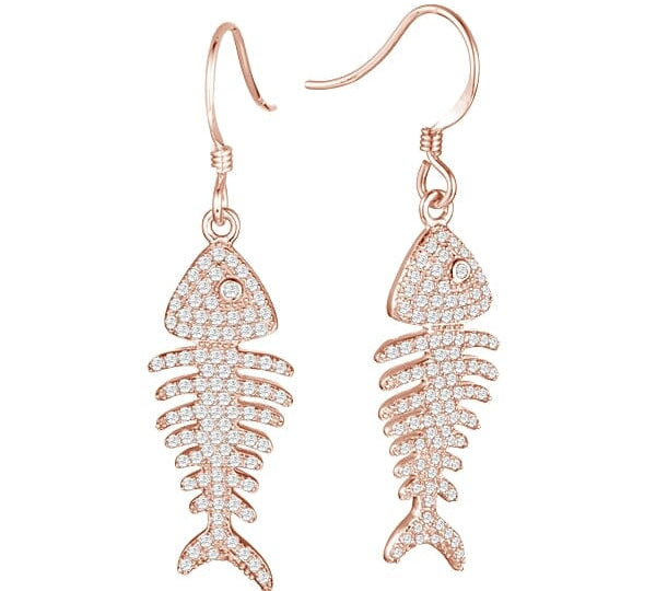 Pavé Fishbone Earrings Earrings Island by Koa Nani Small 