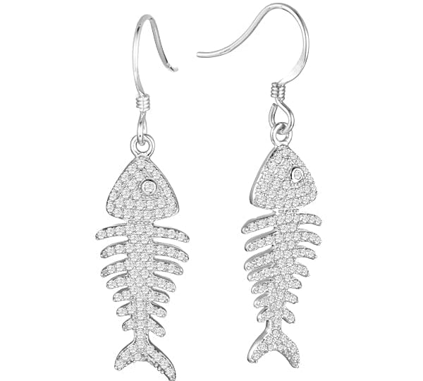 Pavé Fishbone Earrings Earrings Island by Koa Nani Small 