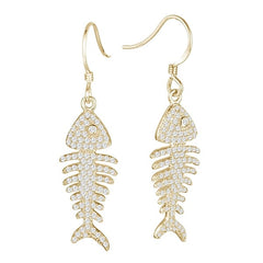 Pavé Fishbone Earrings Earrings Island by Koa Nani Small 