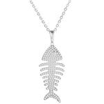 Pavé Fishbone Pendant Pendant Island by Koa Nani White Gold Small 