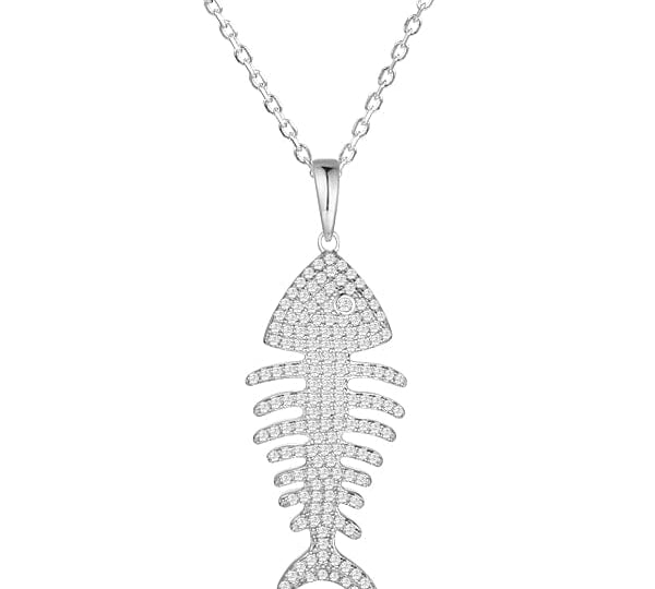 Pavé Fishbone Pendant Pendant Island by Koa Nani White Gold Small 