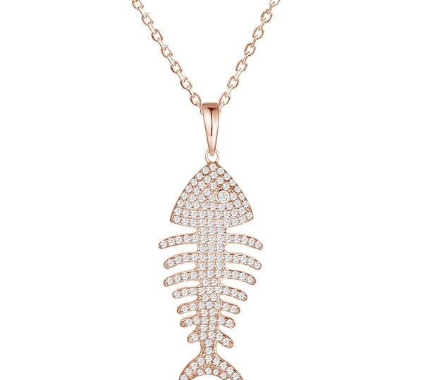 Pavé Fishbone Pendant Pendant Island by Koa Nani Rose Gold Small 