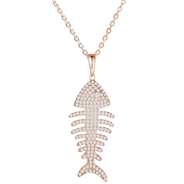 Pavé Fishbone Pendant Pendant Island by Koa Nani Rose Gold Small 