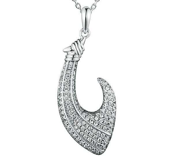 Pavé Fishhook Pendant Pendant Island by Koa Nani White Gold 