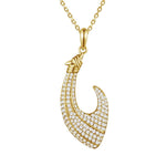 Pavé Fishhook Pendant Pendant Island by Koa Nani Yellow Gold 