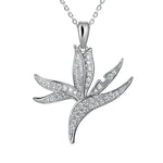 Pavé Hawaii Bird of Paradise Pendant Pendant Island by Koa Nani White Gold 