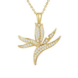 Pavé Hawaii Bird of Paradise Pendant Pendant Island by Koa Nani Yellow Gold 