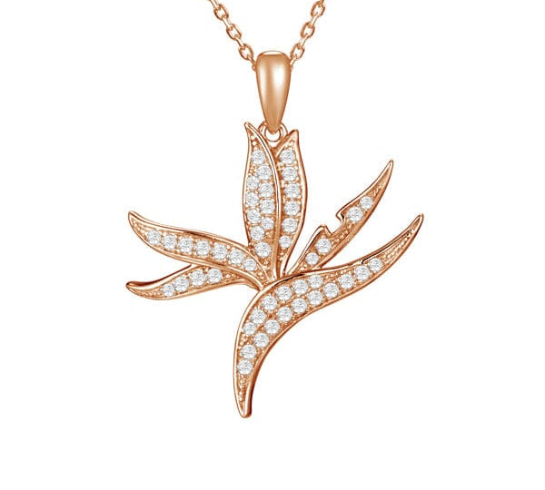 Pavé Hawaii Bird of Paradise Pendant Pendant Island by Koa Nani Rose Gold 