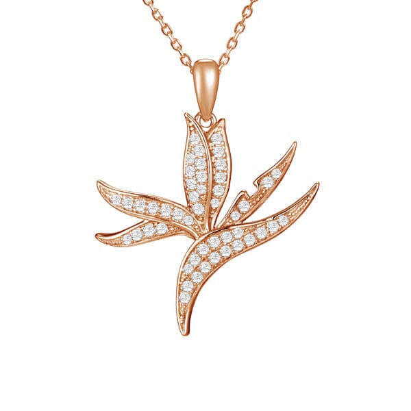 Pavé Hawaii Bird of Paradise Pendant Pendant Island by Koa Nani Rose Gold 