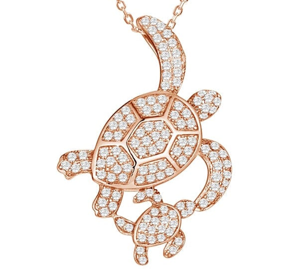 Pavé Honu Aumakua Pendant Pendant Island by Koa Nani 