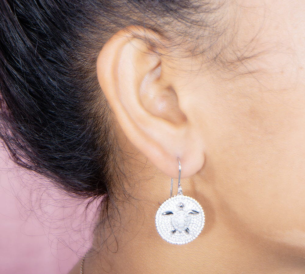 Pavé Honu Earrings Earrings Island by Koa Nani 