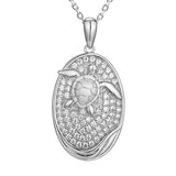 Pavé Honu Oval Pendant Pendant Island by Koa Nani White Gold 