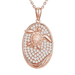 Pavé Honu Oval Pendant Pendant Island by Koa Nani Rose Gold 