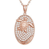 Pavé Honu Oval Pendant Pendant Island by Koa Nani Rose Gold 