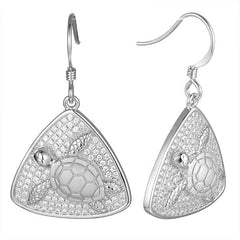 Pavé Honu Reuleaux Earrings Earrings Island by Koa Nani White Gold 