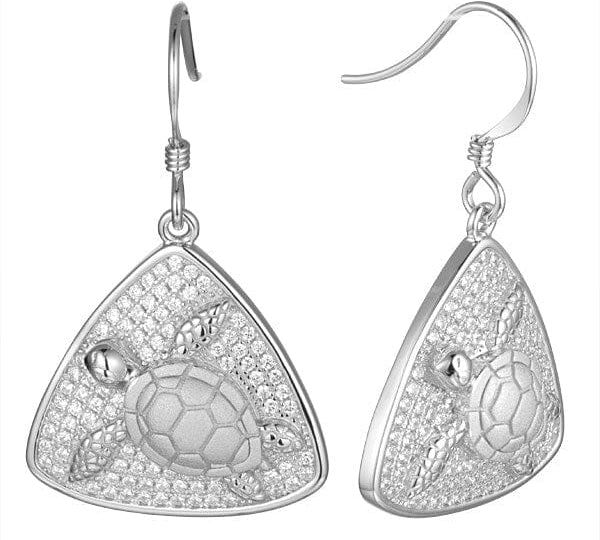 Pavé Honu Reuleaux Earrings Earrings Island by Koa Nani White Gold 