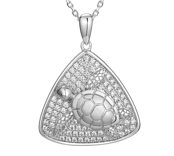 Pavé Honu Reuleaux Pendant Pendant Island by Koa Nani White Gold 