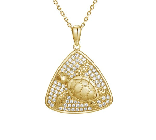 Pavé Honu Reuleaux Pendant Pendant Island by Koa Nani Yellow Gold 