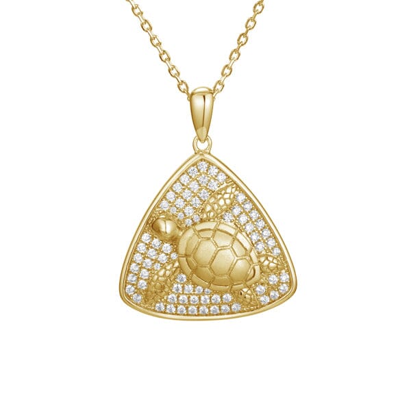 Pavé Honu Reuleaux Pendant Pendant Island by Koa Nani Yellow Gold 