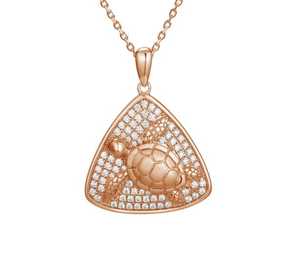 Pavé Honu Reuleaux Pendant Pendant Island by Koa Nani Rose Gold 