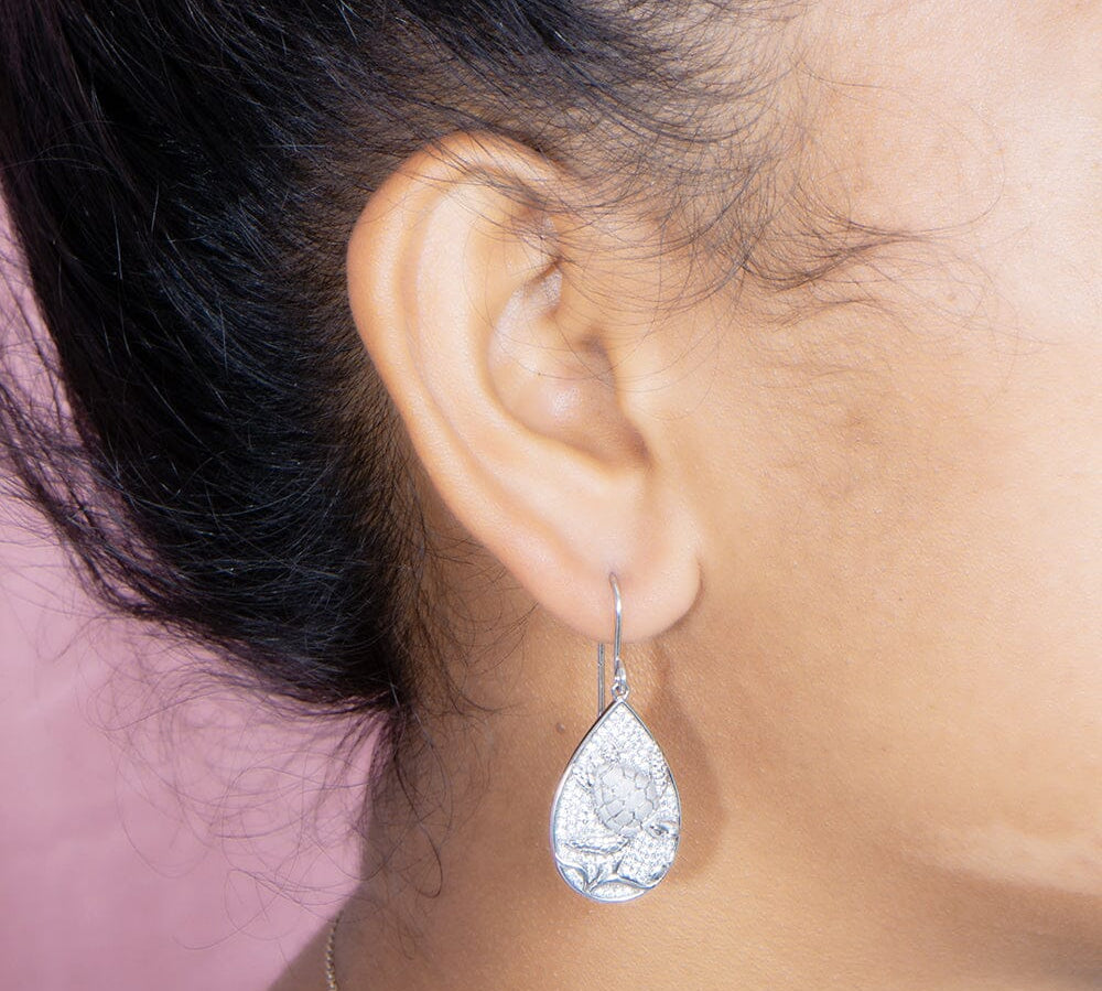 Pavé Honu Teardrop Earrings Earrings Island by Koa Nani 